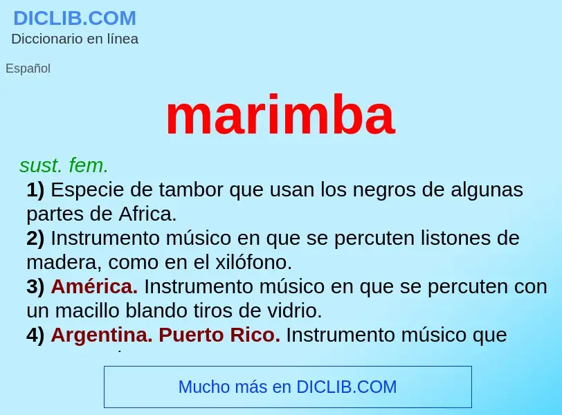 Che cos'è marimba - definizione