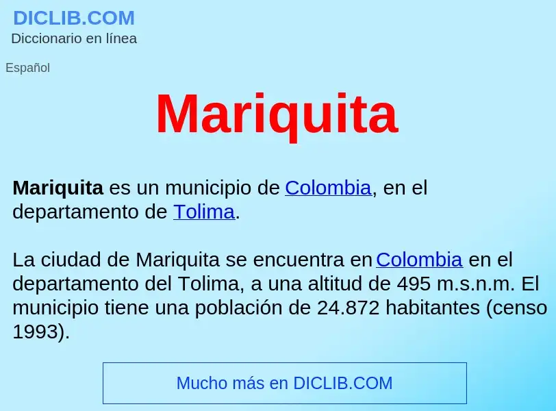 ¿Qué es Mariquita ? - significado y definición