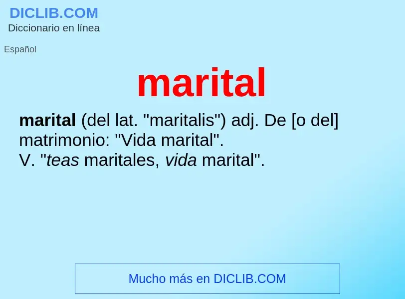 ¿Qué es marital? - significado y definición