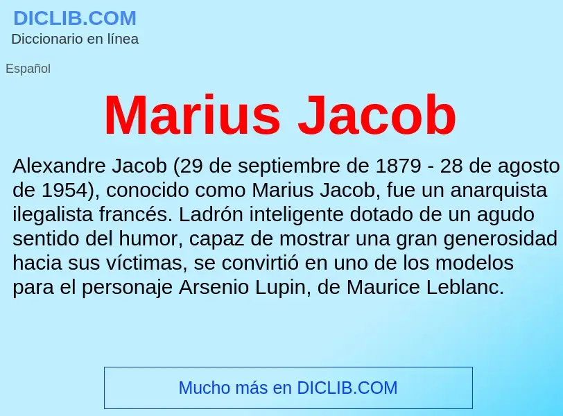 Τι είναι Marius Jacob - ορισμός