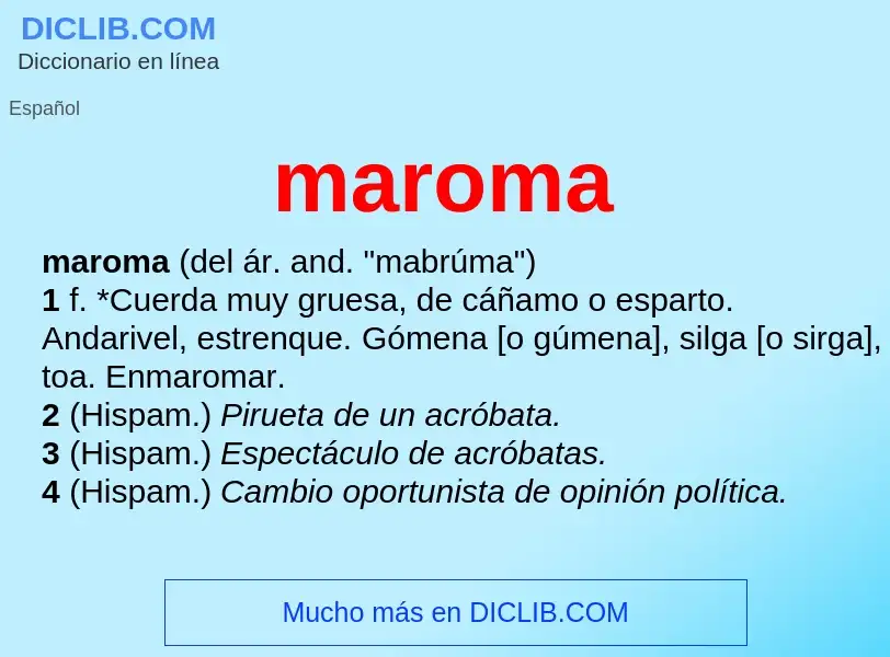 What is maroma - meaning and definition