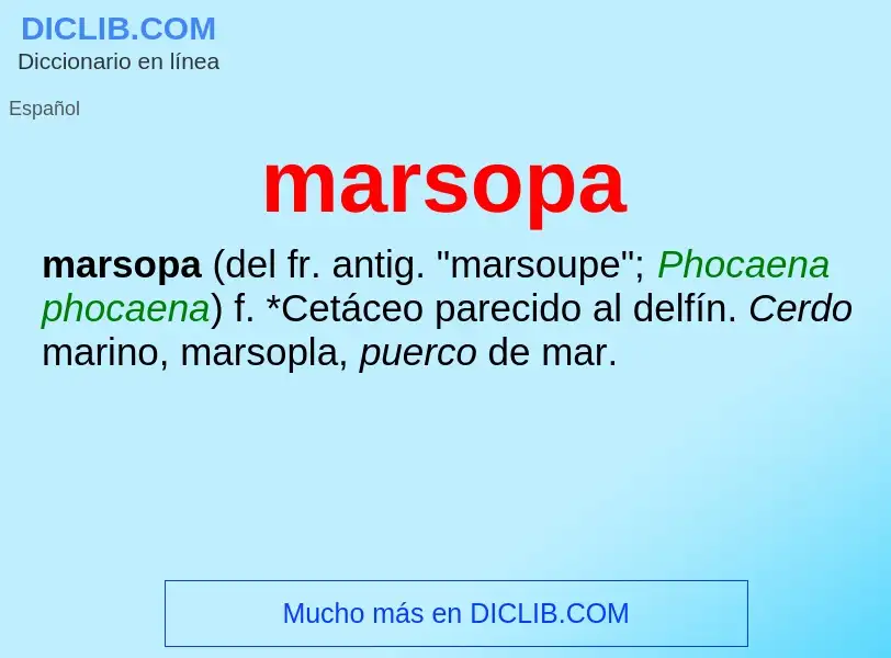 ¿Qué es marsopa? - significado y definición