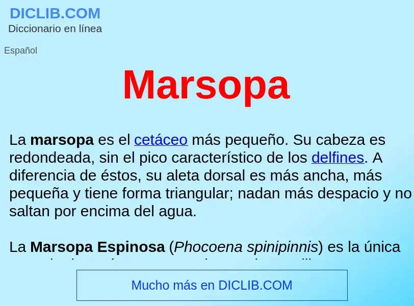 ¿Qué es Marsopa ? - significado y definición