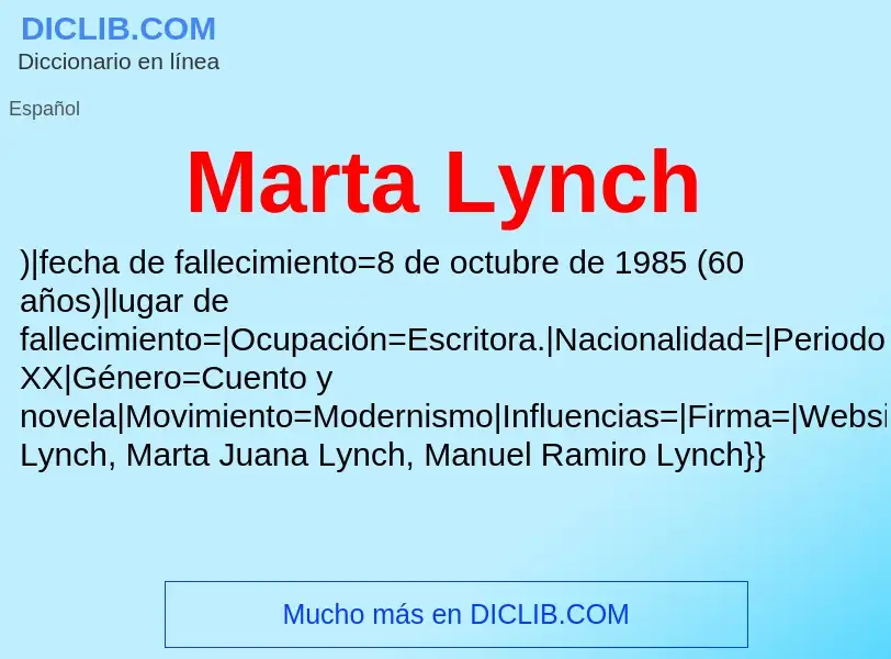 Что такое Marta Lynch - определение