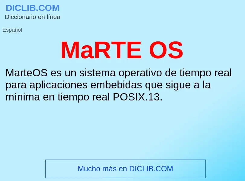 Wat is MaRTE OS - definition