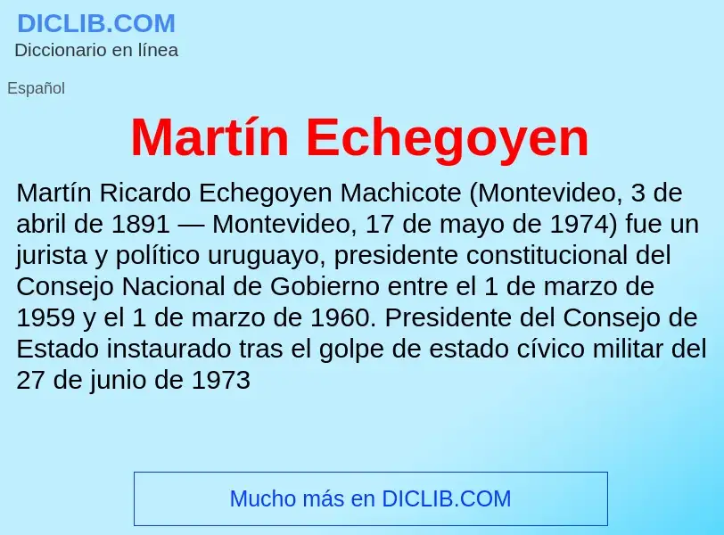 What is Martín Echegoyen - meaning and definition