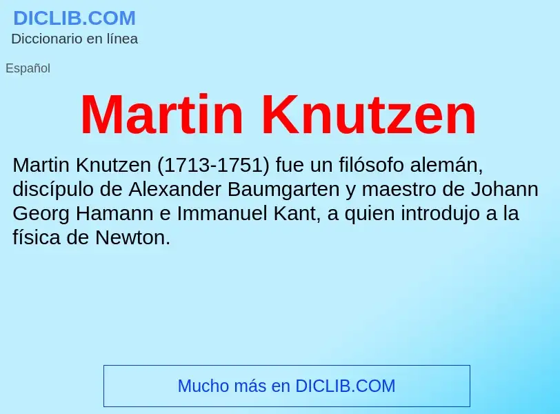 What is Martin Knutzen - meaning and definition