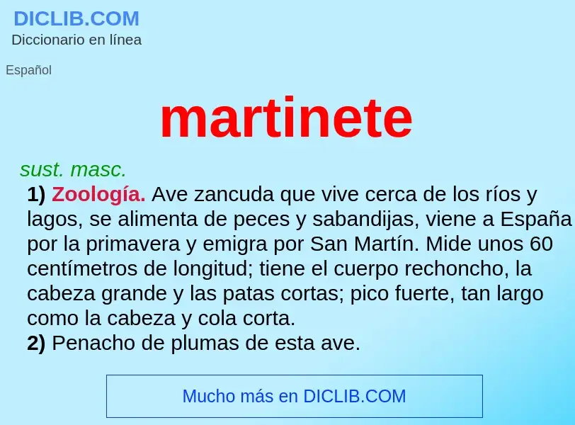 ¿Qué es martinete? - significado y definición