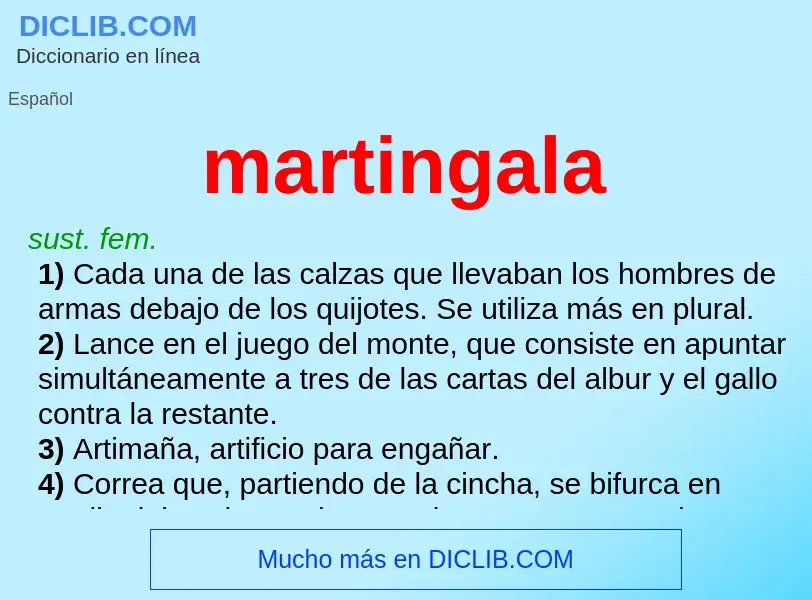 ¿Qué es martingala? - significado y definición