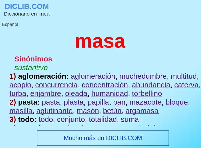 ¿Qué es masa? - significado y definición