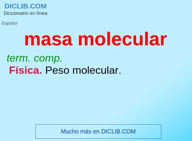 ¿Qué es masa molecular? - significado y definición