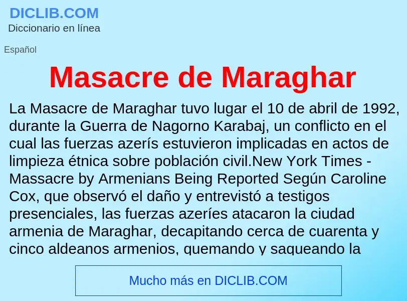 ¿Qué es Masacre de Maraghar? - significado y definición