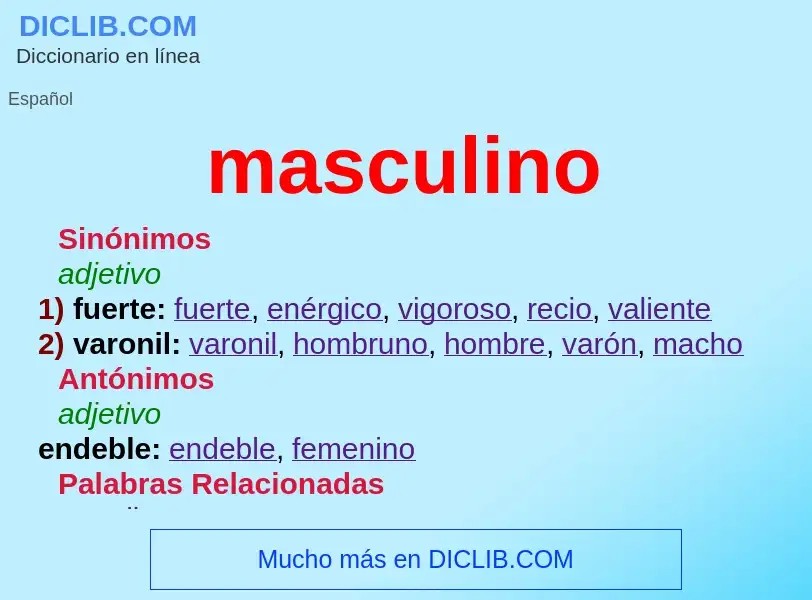 Che cos'è masculino - definizione