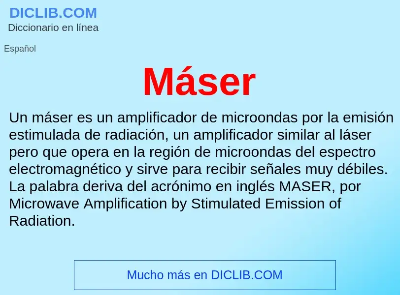 What is Máser - definition