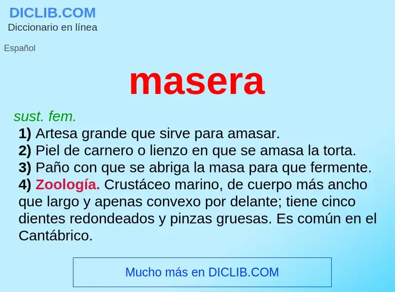 ¿Qué es masera? - significado y definición