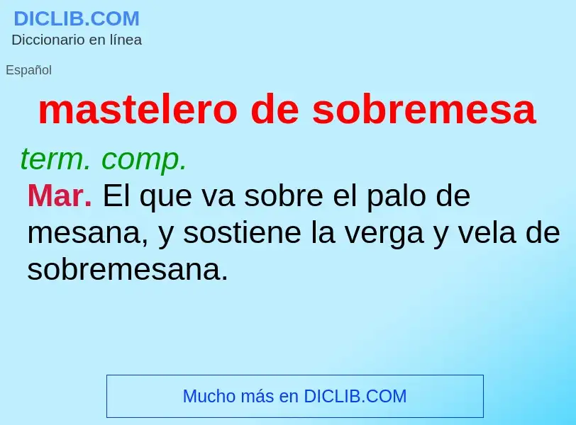 What is mastelero de sobremesa - meaning and definition