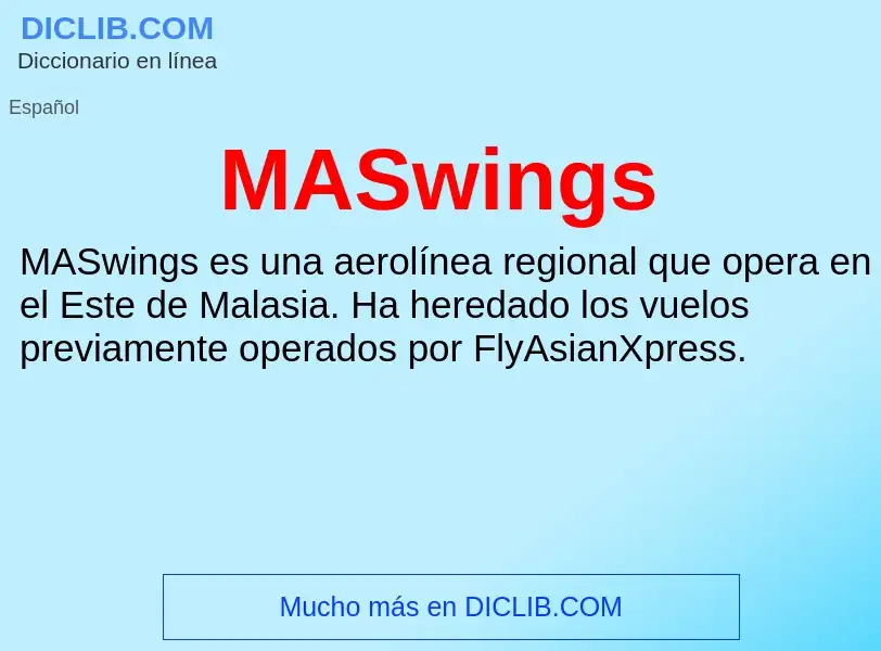 O que é MASwings - definição, significado, conceito