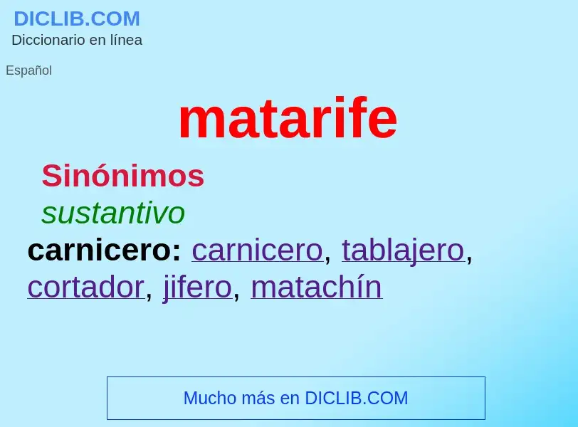 What is matarife - meaning and definition