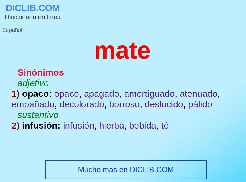 What is mate - meaning and definition