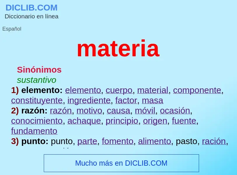 Wat is materia - definition