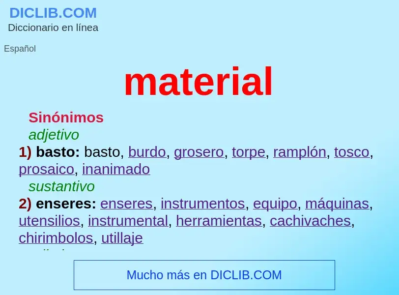 ¿Qué es material? - significado y definición