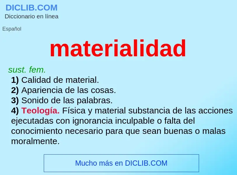 Was ist materialidad - Definition