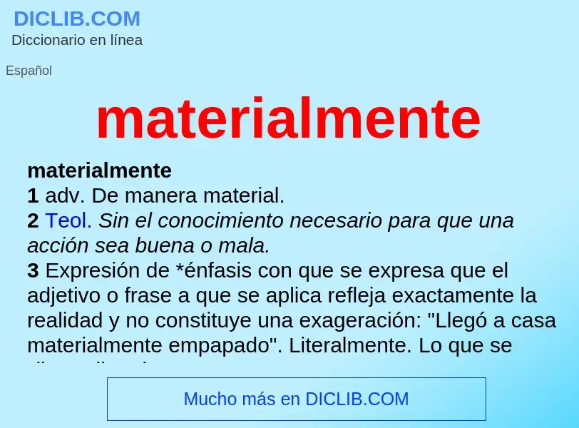 What is materialmente - definition