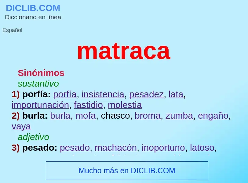 Wat is matraca - definition