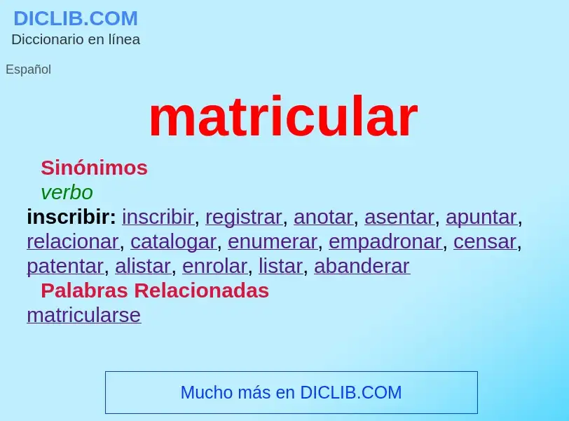 What is matricular - definition