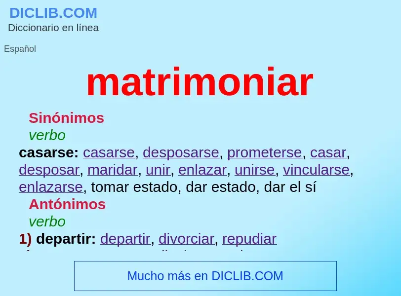 Wat is matrimoniar - definition