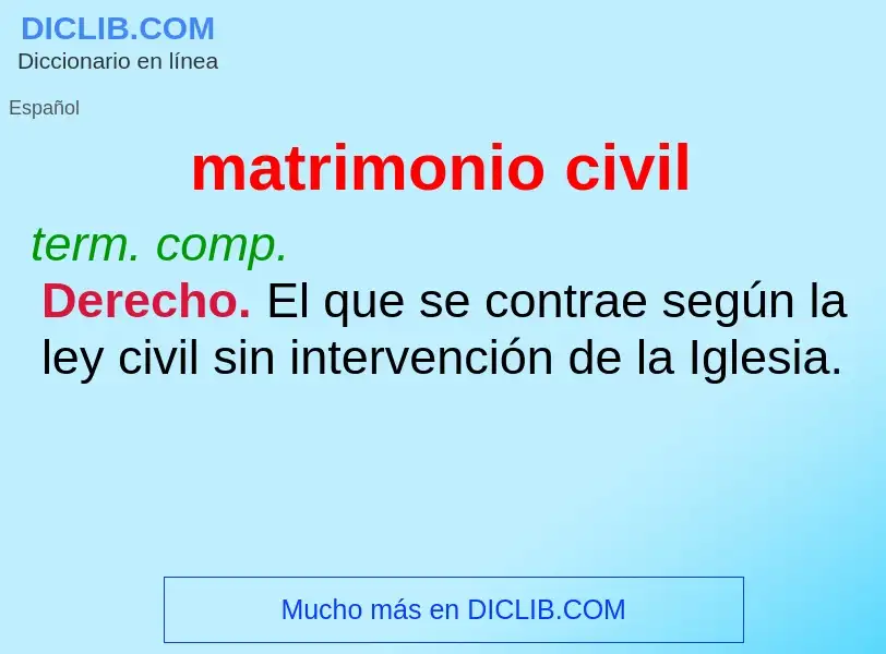 What is matrimonio civil - meaning and definition