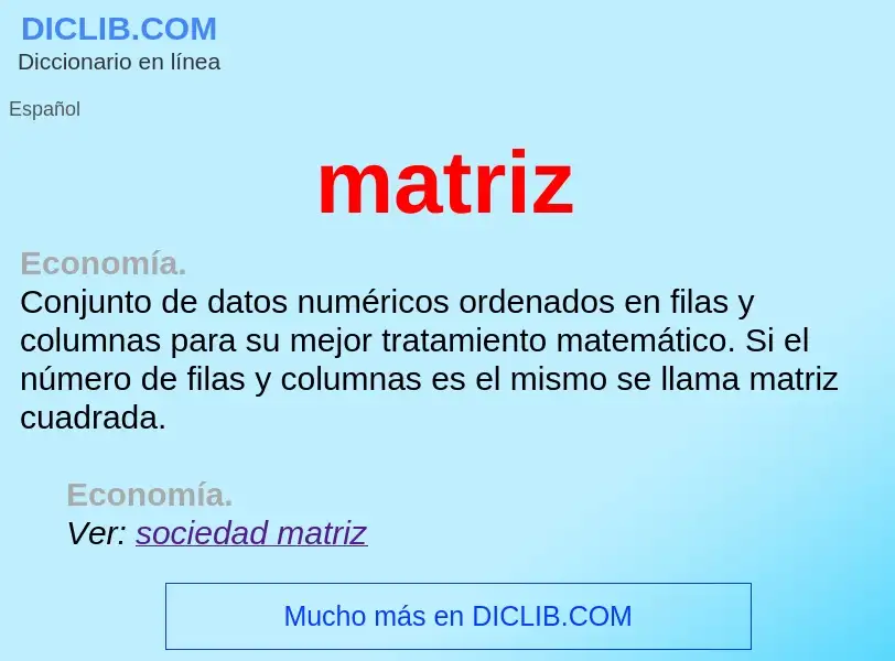 What is matriz - meaning and definition