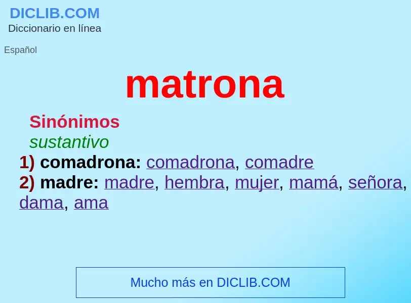 What is matrona - meaning and definition