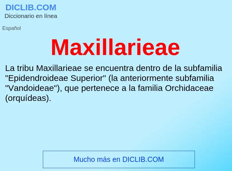 ¿Qué es Maxillarieae? - significado y definición