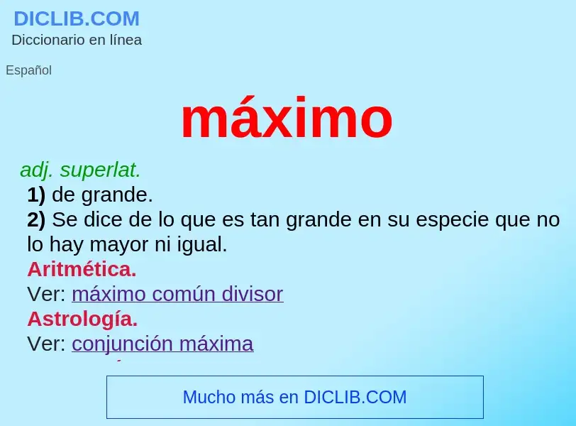 Was ist máximo - Definition