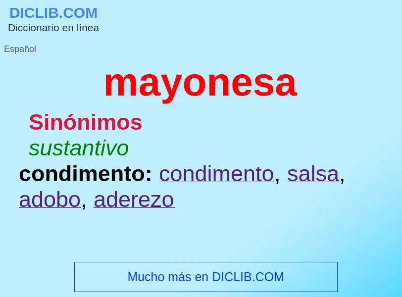 Che cos'è mayonesa - definizione