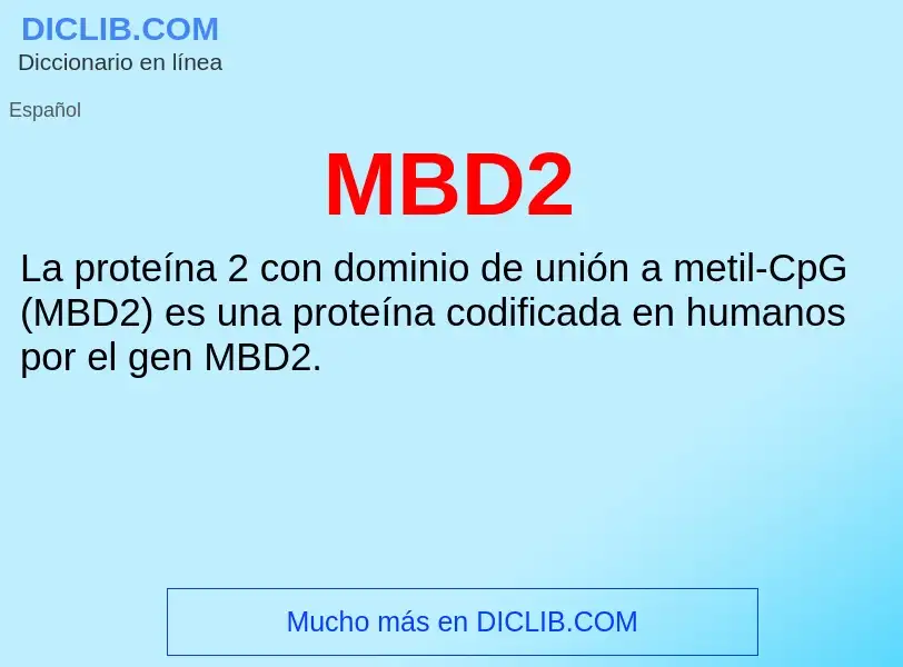 What is MBD2 - meaning and definition