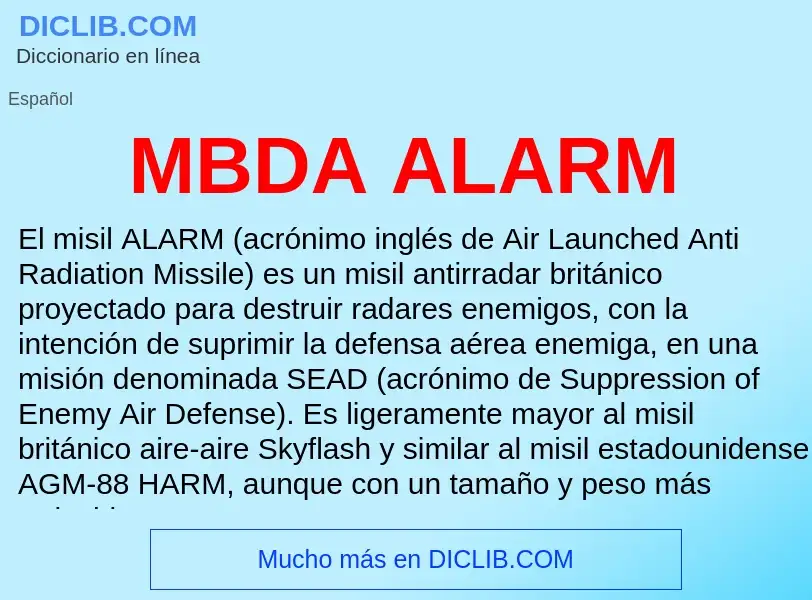 O que é MBDA ALARM - definição, significado, conceito