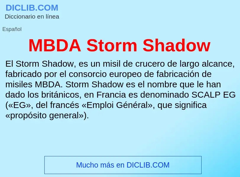 Wat is MBDA Storm Shadow - definition