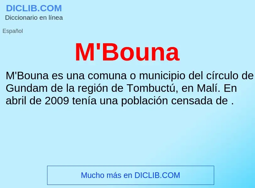 Wat is M'Bouna - definition