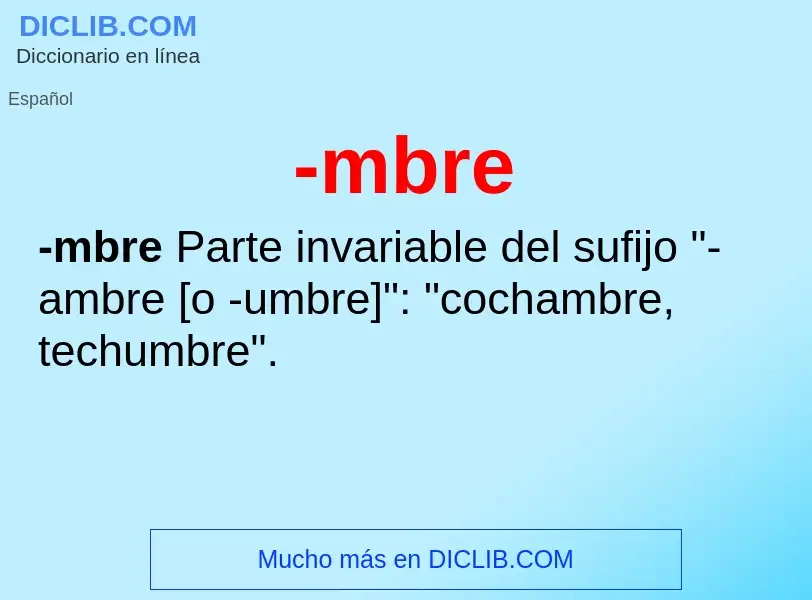 Wat is -mbre - definition