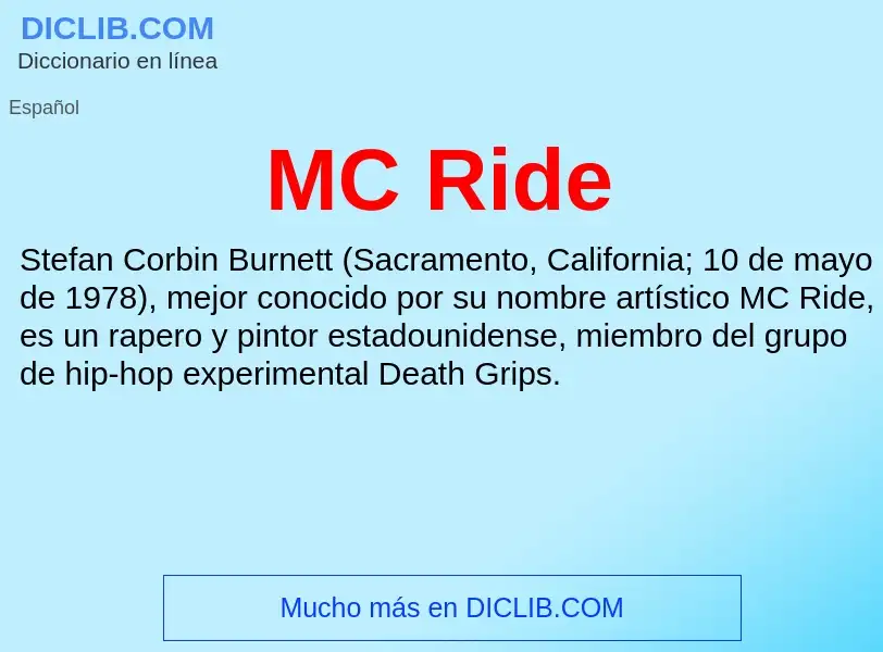 O que é MC Ride - definição, significado, conceito