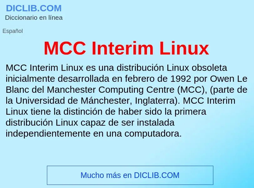 What is MCC Interim Linux - meaning and definition