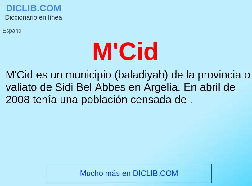 What is M'Cid - meaning and definition