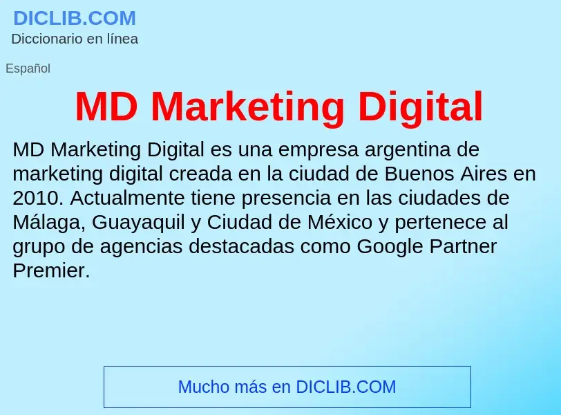 What is MD Marketing Digital - meaning and definition