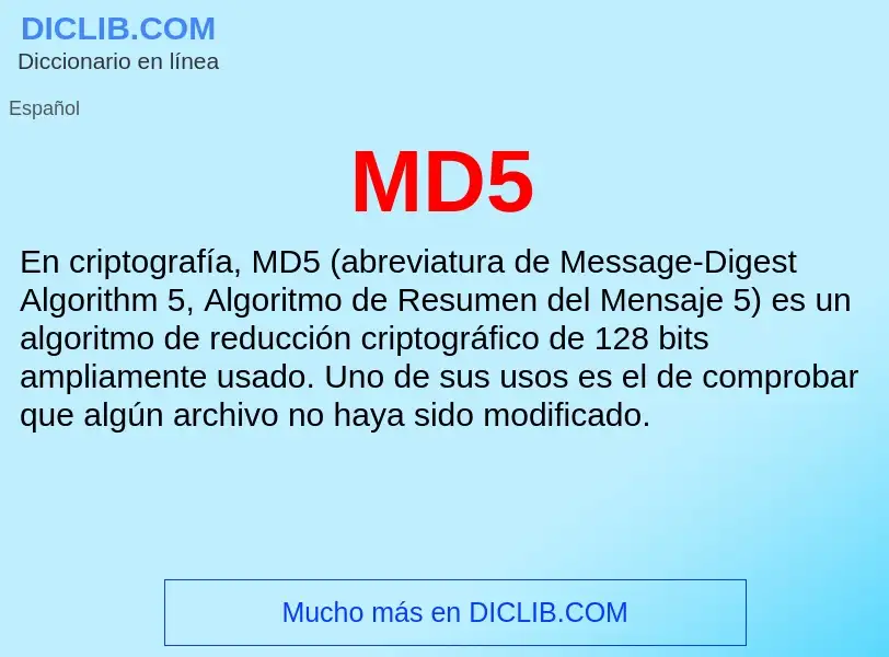 What is MD5 - meaning and definition