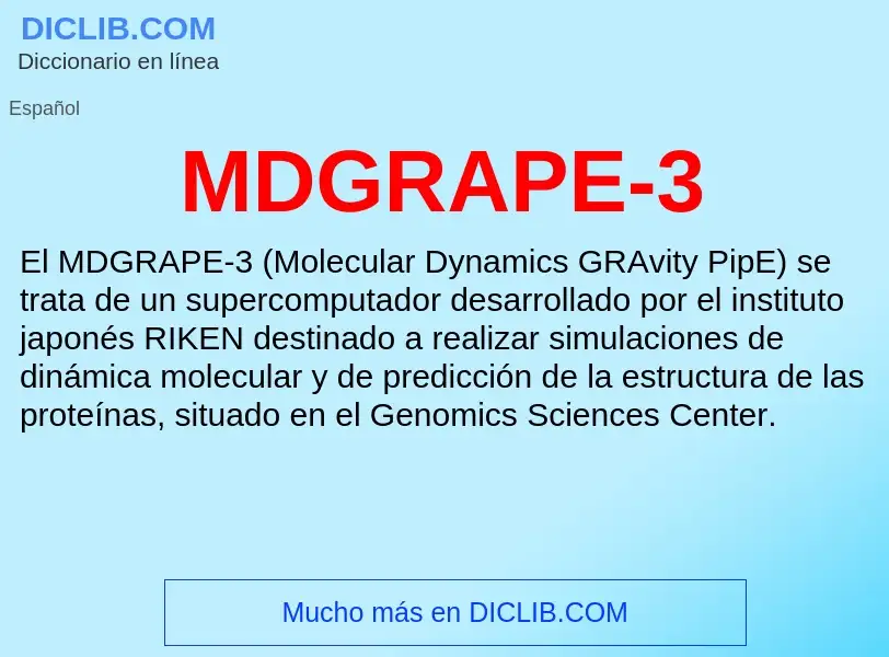 What is MDGRAPE-3 - meaning and definition