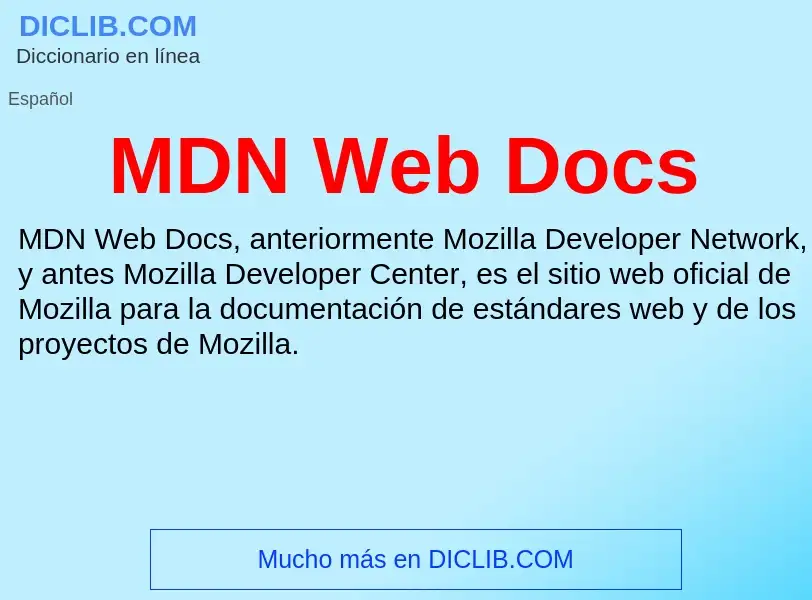 What is MDN Web Docs - meaning and definition