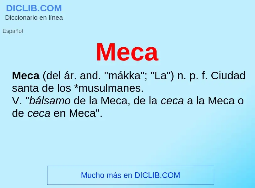 ¿Qué es Meca? - significado y definición