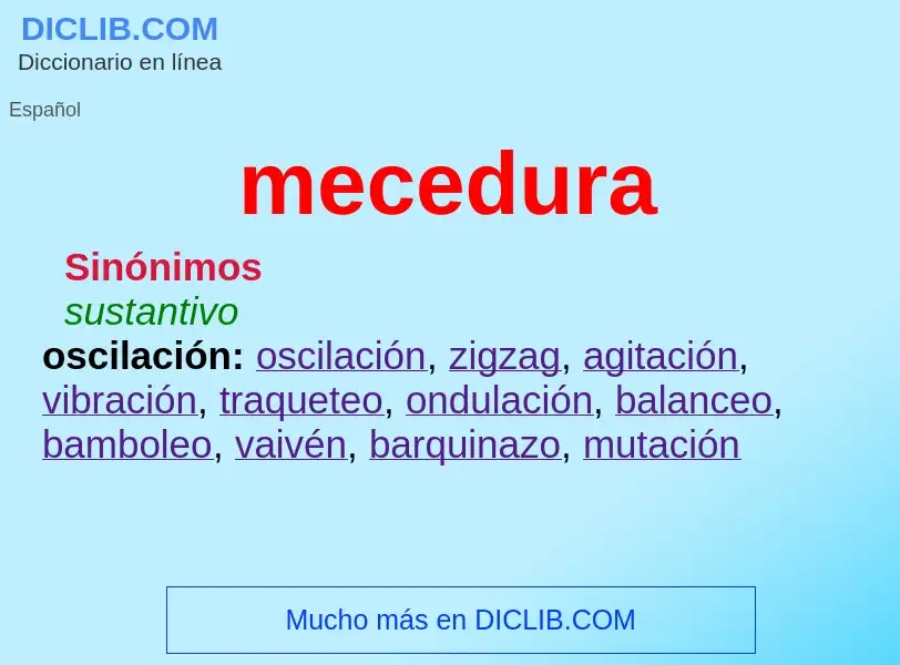 ¿Qué es mecedura? - significado y definición